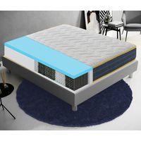 Colchón de muelles ensacados - espuma viscoelástica fresca - 11 áreas diferenciadas - Híbrido - Colorado - Hecho en Italia 140x200