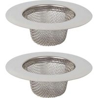 2 Stück Küchenspülenfilter, Edelstahl-Spülbeckenfilter, Edelstahl-Abflussfilter, Küchenspüle-Sieb, für Küchenspüle, Badezimmer, Waschbecken, Badewannen - Crezuo
