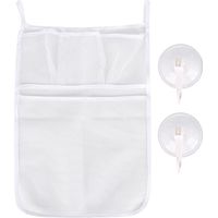 Sac de rangement mural en filet à 4 poches pour salle de bain, idéal pour organiser votre salle de bain à domicile.