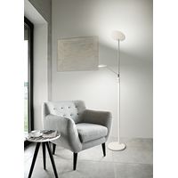Lampadaire Led En Métal Blanc Et Chrome, Double Émission 28W+5W 3000K Dimmable, Design Moderne H.183Cm - Perenz. Luminaire Élégant D'Intérieur.