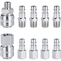 1/4" BSP Schnellkupplungen für Druckluft – 10er-Packung, verchromte Stahl-Druckluftverbinder für Kompressoren und Schläuche – ULISEM