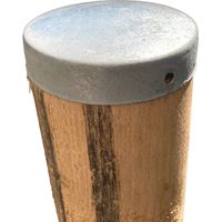Winox – Chapeau rond galvanisé pour poteau Ø8 cm – Acier galvanisé à chaud – 2 trous Ø5 mm – Accessoire extérieur durable