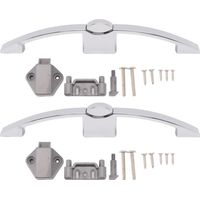 Loquet à bouton poussoir pour armoire – 2 jeux, chrome, espacement 160 mm, avec poignée – idéal camping-car & bateau