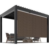 YODOLLA Outdoor Roller Shade, 3.6m (W) x 3m (H) Sun Shade Cover Canopy, 220GSM HDPE Exterior Cordless Roll Up Shade Blinds Privacy Screen, Mocha