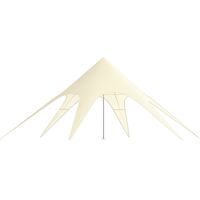 Tenda da giardino XXL a forma di stella, in telone impermeabile, con vela ombreggiante, 10 x 10 x 4 m, in poliestere 210D ad alta densità, beige.
