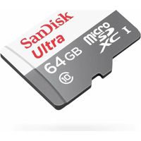 Tarjeta de Memoria SanDisk Ultra 64GB microSD XC con Adaptador/ Clase 10/ 100MB/s