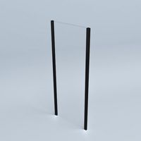 Lato fisso per box doccia 70 cm H200 cm cristallo 6mm profilo NERO OPACO SAM