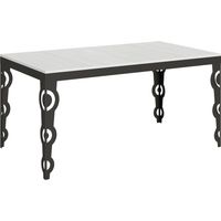 Table Extensible 90X160/420 Cm Karamay Evolution FrĂŞne Blanc Structure Anthracite
