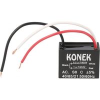 Motorkondensator 1uF+0,5uF 450Vac mit Drähten Befestigungsschraube M4
