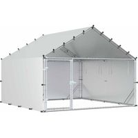 vidaXL Chicken Coop with Roof Silver 200 x 200 x 150 cm