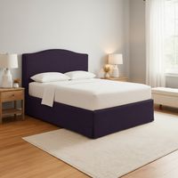 Letto Piazza e Mezza Runcorn, Sfoderabile, Contenitore Made in Italy, Viola