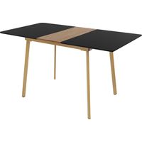 ML-Design Tavolo da Pranzo Allungabile in Legno Nero 110/140x75x76,5 cm Rettangolare per 4-6 Persone Tavolo da Cucina Scandinavo Scrivania Soggiorno con Gambe Gruppo di Sedute da Salotto