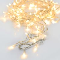 Guirnalda a Pilas Multifunción 24 LEDs Cable Transparente Luz Blanco Cálido 2.30m
