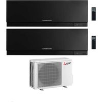 Mitsubishi Climatizzatore Dual Split Kirigamine Zen MSZ-EF Nero 9+9 con MXZ-2F42VF Inverter R32 WiFi Classe A+++