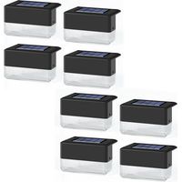 8 Pack Solar Railing LED Lights, Solar Lights Outdoor, Solar Step Light Waterproof Solar Step Light Used for Stairs, Fence, Deck, Garden, Patio Y