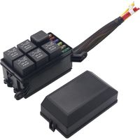 12 Volt Fuse Relay Block with 40A JD1914 Relays 4 Pin RTT7121 Relay Slots 6 ATC/ATO Fuse Holders Rel