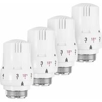 Set di 4 valvole termostatiche per radiatori, valvole termostatiche per radiatori, valvole termostatiche per radiatori, valvole termostatiche per radiatori M30 x 1,5-DOU