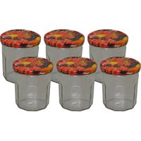 BOUCHONNERIE JOCONDI - Pack 6 confituriers 324ml couvercle décor fruits