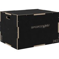 Plyo-Box/Sprungbox, robust, 76x61x51 cm, Schwarz, Griff 10x3,5 cm, bis 120 kg