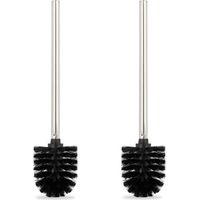 Brosse WC de rechange, lot de 20, brosse toilettes tête amovible salle de bain toilettes, HxD:36 x 8 cm, noir