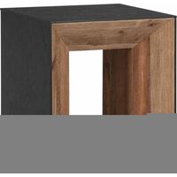 Table d'appoint en pin vieilli noir - naturel vieilli et noir