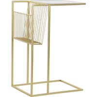 Table d'appoint dorée élégante avec rangement intégré - Doré élégant et raffiné