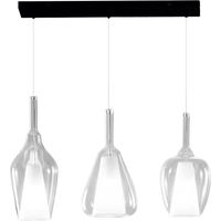 Lampadario vetro trasparente gea luce ofelia s e27 led lampada soffitto
