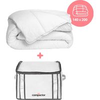 Pack Couette 140x200 + housse rangement sous vide M - COMPACTOR - 140 x x H.200 CM - Blanc
