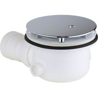 Bonde siphonnée pour receveur de douche, trou Ø 90 mm avec cache-trou en ABS chromé CGS ST6590.01NS45 Chromé