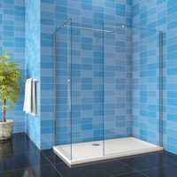 1200mm + 760mm Walk in Shower enclosure two Wet Room 8mm shower screen EasyClean NANO Glass 1900mm height