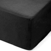 Amago Lenzuolo con Angoli 140 x 200 cm, Per Letti Boxspring e Letti ad Acqua, Angoli 50 cm, 100% Cotone, Nero
