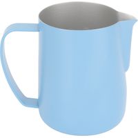 Pichet à lait 600 ml, pichet à café mousseur, pichet à lait en acier inoxydable, pichet à lait décoratif, tasse à lait à bec pointu, bleu clair