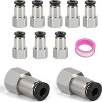 10 x Raccordo pneumatico femmina G1/8 BSP PCF4-01 Connettori pneumatici, adattatore per tubo pneumatico con striscia in teflon per tubo dell'aria