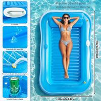 Matelas Gonflable Piscine, Gonflable Tanning Pool Flotteur de Piscine, Piscine Gonflable Hamac, Matelas Gonflable Eau 200 × 124 cm - Jeux - Jouets