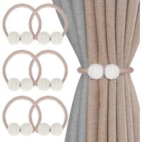 Embrasses rideaux magnétiques perle champagne lot de 6, fixations aimantées bureau maison hôtel déco intérieure élégante pratique