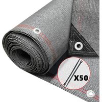 VOUNOT Rete Ombreggiante 1.5×10m, Telo Frangivista Recinzione Giardino HDPE 230g/m², Grigio