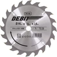 Lame Scie Circulaire 190mm Scid Coupe Rapide Bois, Dents Alternées - Scid