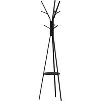 Perchero de pie árbol metal 9 ganchos estante vintage noir 45x45x180 cm
