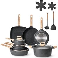 Batterie de cuisine - 19 pcs ensemble de casseroles et poêles à