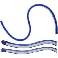 Donau Elektronik MLK30 Righello per curve Plastica, Acciaio Blu 30 cm