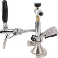 Pompe à bière 4en1 en acier inoxydable et laiton, pompe à fût réutilisable avec manomètre, pour fûts de bière pression, idéale pour maison, pique-nique et bar