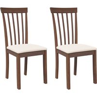 Sillas de comedor con cojines 2 uds madera maciza marrón caucho vidaXL