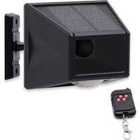 Eosnow Lumière d'alarme solaire avec détecteur de mouvement, lumière stroboscopique solaire d'extérieur, télécommande, alarme sonore pour jardin, ferme, Garage