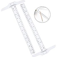 Regla de plástico en T, doble escala para dibujo y oficina, 30 cm, 2 piezas