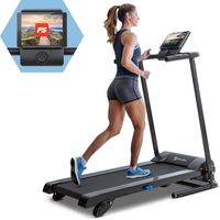 Tapis de course motorisé Bluetooth 12 programmes – Vitesse max 16 km/h – Inclinaison manuelle 3 niveaux – Surface de course 360 x 1000 mm – Capital Sports