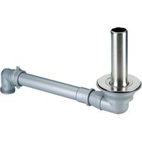 Platzsparende Ablaufgarnitur mit 270mm Edelstahl-Überlaufrohr für Spülbecken mit 90mm Durchmesser