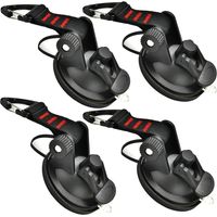 Set of 4 Suction Hooks, Extra Strong Suction Cup Anchor with Tie Down Hook, Suction Cup Attachment Hook for Car Tents Tarpaulins Camping Tarpaulin Accessory