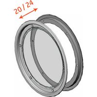 4M – Hublot rond 310mm à visser noir – 1 vitre pour porte 22 à 24 mm – Pour garage – Installation facile et rapide