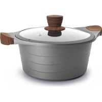 Pentola Lacor con Coperchio in Vetro, Grigio, Alluminio, 6 L - Ø 28 x 12,5 cm