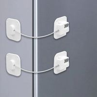 White Code Combination Fridge Door Lock, 2 Pack Child Safety Window Lock with Adhesive for Fridge Cupboard Cabinets, Keyless-Crezuo